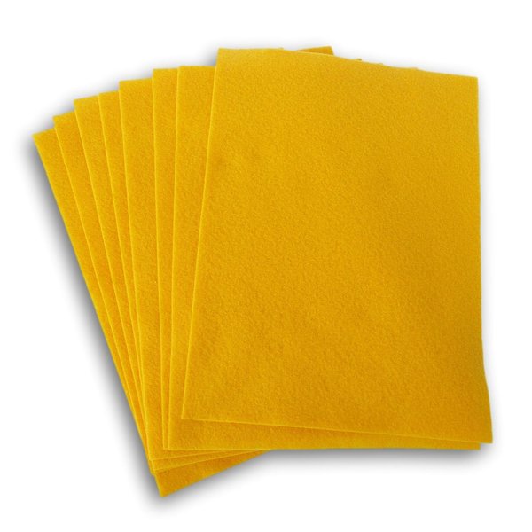 Felt Sheets Craft Sewing DIY Set - Solid Color Sheet Packs - 9 x 12 inches - 8 Ct (Gold)