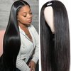 Nvnvdij U Part Wigs Human Hair Wigs For Black Women Brazilian Straight Human Hair Wigs 180% Density Glueless Natural Color U-part Wigs (26inch)