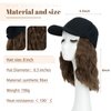 SEGO Hat with Hair Baseball Cap with Hair Extensions for Women Heat Resistant Synthetic 8'' Adjustable Long Curly Hairpiece Replacement Wigs in Hat for Girls