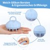 BEAUTLOHAS. Soft Silicone Head Scalp Massager Hair Shampoo Brush, Silicon Hair Scrubber Dandruff Brush for Wet and Dry Hair, for Women & Men (Wathet)