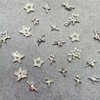LRKNNO Shiny Silver Star Nail Charms, 3D Alloy Stars Nail Rhinestones Starlight Star Nail Gems for Acrylic Nails Y2K Metal Nail Supplies Star Nail Art Jewels Accessories for Women DIY Nails 24Pcs