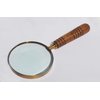 Deconoor 10X Handheld Magnifying Glass Lens, Antique Brass Magnifier, Fine Print Reading, Inspection, Coin & Stamp, Astrologer, Science, Low Sight Elderly, with Wooden Handle, Collectible Décor Gift