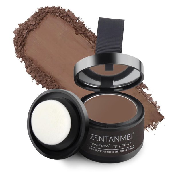 ZENTANMEI Root Touch Up Hairline Powder for Women & Men, Gray Hair Cover Up, Hairline Shadow Powder Waterproof & Windproof, 0.14 oz Root Cover Up Powder for Thinning Hair (Aubrun)