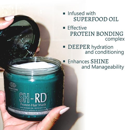 SH-RD Protein Hair Mask for Dry Damaged Hair | Deep Conditioning Hair Moisturizer for Curly and Color Treated Hair Repair | Hydrating Argan Oil Hair Care Product for All Hair Types - 13.52oz/400ml