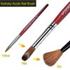 USIDAER Acrylic Nail Brush with 100% Pure Kolinsky Sable Hair and Red Wood Hand, Round Professional Gel Brush for Acrylic Application Size # 10, 12, 14, 16,18 (#10)