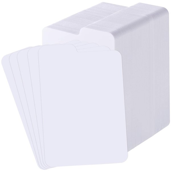 Lewtemi White Trading Card Dividers Plastic Cards Separators Card Organizer for Sport Game Business Playing Card Storage, 2.6 x 3.8 Inch/ 66 x 97 mm(100 Pieces)