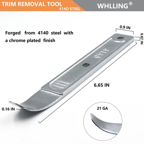 WHLLING 4140 Pry Bar Removal Tool, Pry Tool Pry Bar, Automotive Panel Removal Tool for Removing Auto Trim Interior, Demolishing Flooring and Roofing, Trim Removal Tool, Metal Pry Tool