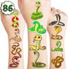 Snake Temporary Tattoo Stickers for Kids Lizard Reptile Birthday Party Decorations Supplies Themed Party Favors Decor Cute Gifts School Prizes Rewards