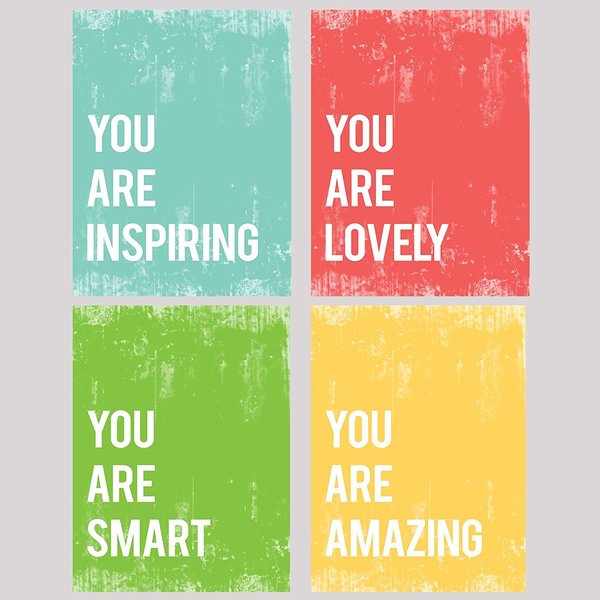 You are Collection, Set of Four 24x36 Inch Print Wall Art Prints, Nursery Decor, Kid?s Wall Art Print, Gender Neutral, Kid?s Room Decor, Motivational Word Art, Inspirational Artwork for Kids