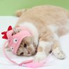 PtPade Cat Collar with Feather Toy Attached,Teasing Cat Toy,Cat Hat Design for Indoor Kitten Cats Play Chase