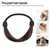 FRCOLOR 6pcs Wig Elastic Hair Band Fake Hair Elastic Ponytail Holders Hair Scrunchies Ponytail Wrap Hair Ties Elastic Rubber Band for Hair Wig Hair on Rubber Band Brown Wig Plastic M Braid