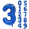 40 inch Big Size Number 3 Foil Helium Balloons Birthday Party Celebration Decoration, Digital Decorations Supplies, Wedding Anniversary Inch Decoration Kids(Dark Blue,Number 3)