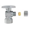 Eastman 1/2 inch FIP x 3/8 inch OD Compression Quarter Turn Angle Stop Valve, Brass Plumbing Fitting, Chrome, 10733LF