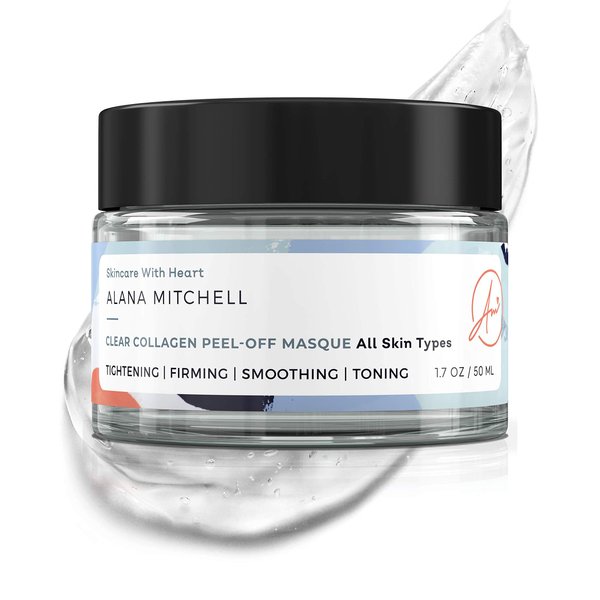 Alana Mitchell Anti Aging Collagen Facial Mask, Peel Off Face Mask to Reduce Wrinkles & Fine Lines, Hydrating Face Masks, Tightening & Firming Skin Care, Collagen Face Mask for All Skin Types, 1.7oz