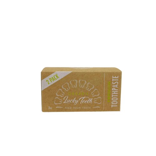 Lucky Teeth Organic Toothpaste-All Natural, Remineralizes and Fortifies Teeth and Gums. (2 oz 2 Pack)