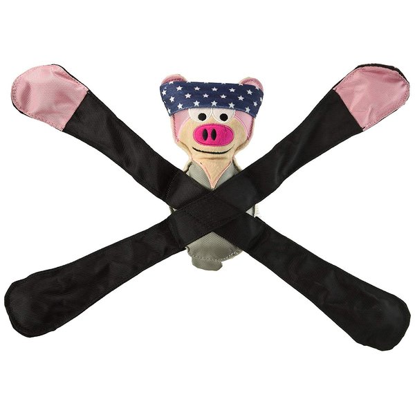 Doggles TYPEPI02 Pentapulls Pink Pig Dog Toy, 11"