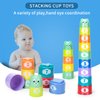 Ynanimery Stacking Cups Toys for Toddlers 1-3, Baby Toys Stacking Cups & Soft Blocks Teething Toys for Babies 6-12 Months Montessori Educational or Bath Fun, Stacking Cups