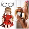 Toyvian 20PCS Mini Doll Glasses Metal Wire Glasses Miniature Crafts Glasses Frames Classic Eyewear Dollhouse Glasses Tiny Eyeglasses Small Doll Costume Glasses Frames for Crafts