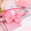 CIEHER Bow Headbands for Girls, Sparkling Rhinestone Bow Hairbands for Girls Bow Hair Accessories Girls Costume Accessories - Rose Pink