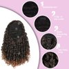 AISI BEAUTY Curly Ponytail Extension for Black Women Drawstring Ponytail Hair Extensions 14 Inch Synthetic Pony Tail Mix Brown Fake Ponytail with 2 Clips in(Mix Brown to Brown)