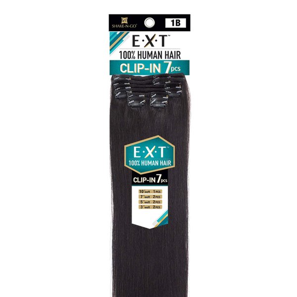 Shake N Go Human Hair Extension CLIP IN 7PCS STRAIGHT 14 (DK/BROWN)