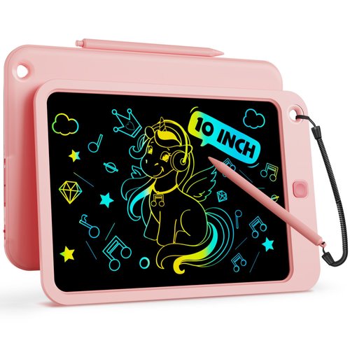bravokids 10 Inch Drawing Tablet for Girls, Colorful LCD Writing Tablet for Kids, Erasable Drawing Pad for Toddler, Learning Painting Toys,Birthday for 3 4 5 6 7 8 9 10 Years Old Boys