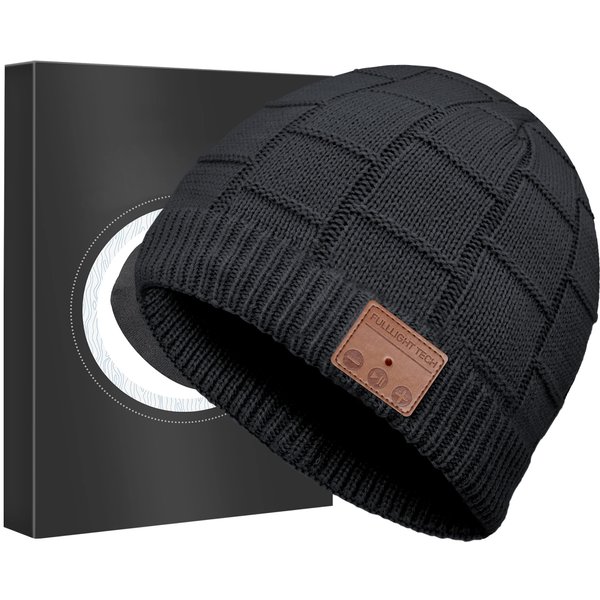 Bluetooth Beanie Hat Headphones Unique Tech Gifts Stocking Stuffer Black