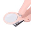 Light Zoom Nail Clipper, Stainless Steel Fingernail & Toenail Clippers with Magnifying Glass for Baby Elderly, Portable Lightweight Zoom Manicure Clipper (Pink+rose red)