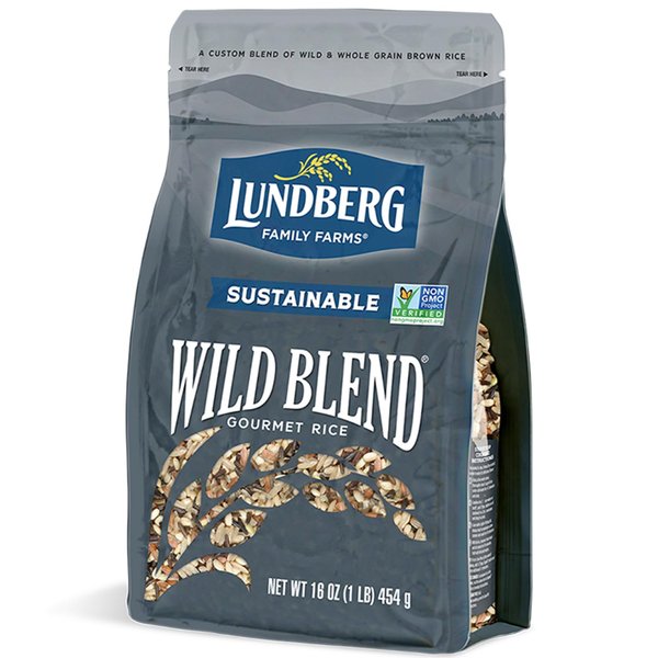 Lundberg Family Farms - Wild Blend Rice, Pantry Staple, Great for Cooking, Versatile, Rich Color, Full-Bodied Flavor, Whole Grain, Non-GMO, Gluten-Free, Vegan, Kosher (16 oz)