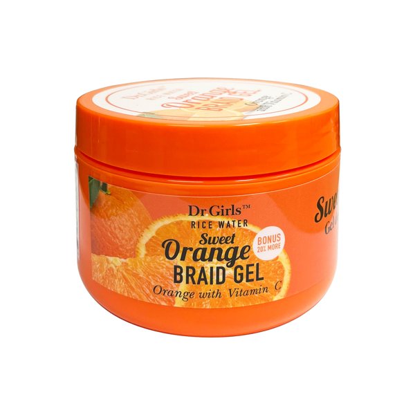 R&B Collection Dr. Girls Rice Water Lock & Twists Sweet ORANGE Braid Gel Extra Mega Hold (8.45 oz) - Orange with Vitamin C