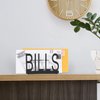 MyGift Black Metal Desktop Mail Sorter Organizer with Bills in Block Cut Out Letter Design