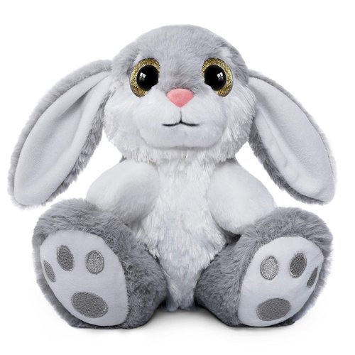 Nleio 2 Peices Bunny Stuffed Animals, 8.5 Inches Plush Bunny with Floppy Ears, Super Soft Rabbit Plush Toy, Cute Stuffed AnimalGift for Age 1 to 14 Years Old Baby Girls Boys Companion (Pink + Gray)