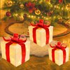 Christmas Lighted Gift Boxes, Set of 3 Lighted Present Boxes with 60 LEDs for Christmas Decorations,Festive Holiday Decorations for Indoor and Outdoor Use (Gold)