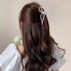 FRUZJAY Bow Hair Clips for for Thin Thick Hair, Silver Metal Bowknot Hair Claw Clip Elegant Hair Accessories Non-Slip Strong Hold Claw Clips Bow Hair Jaw Clip Cute Hair Barrettes Hair Pins(Silver Bow)
