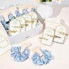 12 PCS Bridesmaid Proposal Gifts Bridesmaid Hair Clips Bridesmaid Scrunchies Bridal Shower Gifts Silk Satin Soft Blue Hair Accessories Bridesmaid Wedding Favor Women Girls