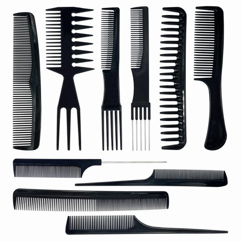 10 Pcs Styling Hair Comb Hair Stylists Professional Styling Comb Set Variety Pack Great for All Hair Types & Styles Hair Styling Tool