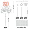 Happy 30th Birthday Cake Topper, 30th Birthday Party Decorations, 30 Cake Topper, Cake Supplies for Women, Rose Gold and Silver