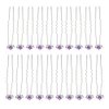 Rbenxia 20 Pcs Bridal Wedding Rhinstone Hair Pins 2.4 Inches Bridal Prom Clips Rose U-shaped Hair Pins for Women and Girls, Purple