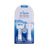 Triple Bristle Sonic GO Travel Toothbrush + Blue Brush Head Replacements 2pk | 3-Sided Toothbrush