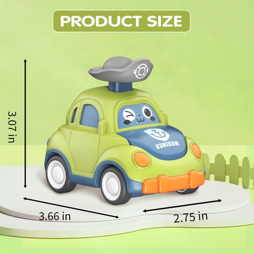 KidCruisers Smart Self-Driving Cars for Kids | Push Top Cars for 2 3 4 5 Year Old Boys | Press and Go Car Toys | Play Vehicle for 6-9-12-18 Months, 1st Birthday Gifts (6 Pack)