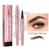 Eyebrow Microblading Pen, 3D Waterproof Microblading Eyebrow Pencil Contouring Pen, 4-Tipped Precise Brow Pen, Natural Long-Lasting Fine Stroke Magic Eyebrow Pencil (Light brown)