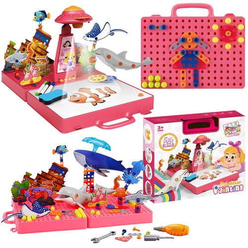 GKLBDAV Drawing Projector for Kids, Tracing Projector for Drawing Early Learning Educational Toy Art Supplies for Kids 6-8, Toys for Girls Smart Projection Drawing Board for Girls Kids(Pink)