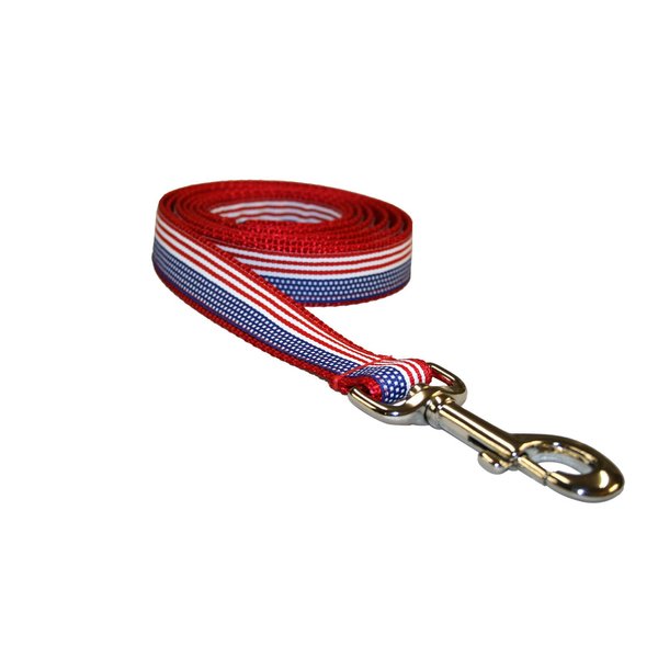XSmall American Flag Dog Leash: 1/2" wide, 4ft length - Made in USA