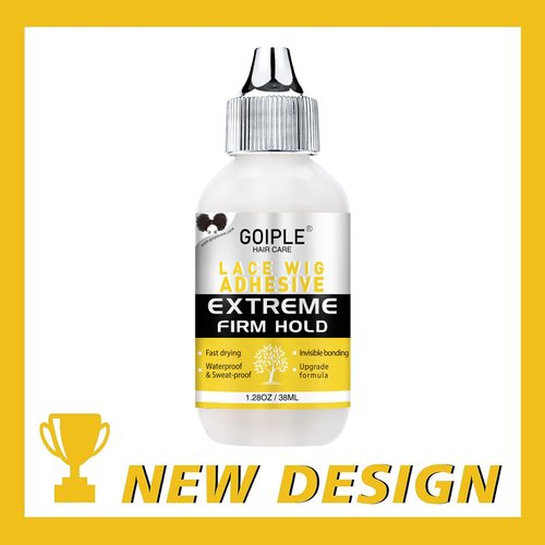 Wig Glue 1.28OZ, Waterproof Lace Front Wig Glue for Wigs with Tools and Hair Wax Stick (Wig Glue/Wig Glue Remover/Hair Wax Stick/Edge Control Wax/Elastic Band/Hair Dual Drush)