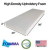 Foamma 2" x 24" x 36" Upholstery Foam High Density Foam (Chair Cushion Square Foam for Dinning Chairs, Wheelchair Seat Cushion Replacement)