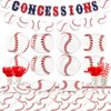 Baseball Party Decorations - 163Pcs Baseball Themed Party Decorations Includes Baseball Plates, Napkins, Tablecloth, Cups, Concessions Banner for Sports Baseball Party Baseball Birthday Party Supplies