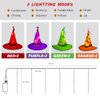 XTF2015 Halloween Witch Hat Lights Decorations Outdoor, Upgraded 8pcs Hanging Glowing Witch String Lights with 8 Modes, 44FT 104LED Waterproof Halloween Lights for Outdoor, Garden, Trees, Party Decor