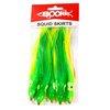 Boone Big Game Trolling Skirt (Pack of 5), Chartreuse Orange/Green, 6-Inch