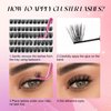 Lash Clusters DIY Eyelash Extensions 168 Clusters Lashes D Curl 0.07 Natural Individual Lash Extensions Mixed Tray False Eyelashes Soft & Strong Thin Band DIY at Home (F34-0.07D, 8-16mm)