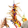 Bonka Bird Toys 2621 Small Leather Braid Chew Preen Parrot Cage Toy, Cockatiel, Parakeet, Conure, and Similar Breed Sizes